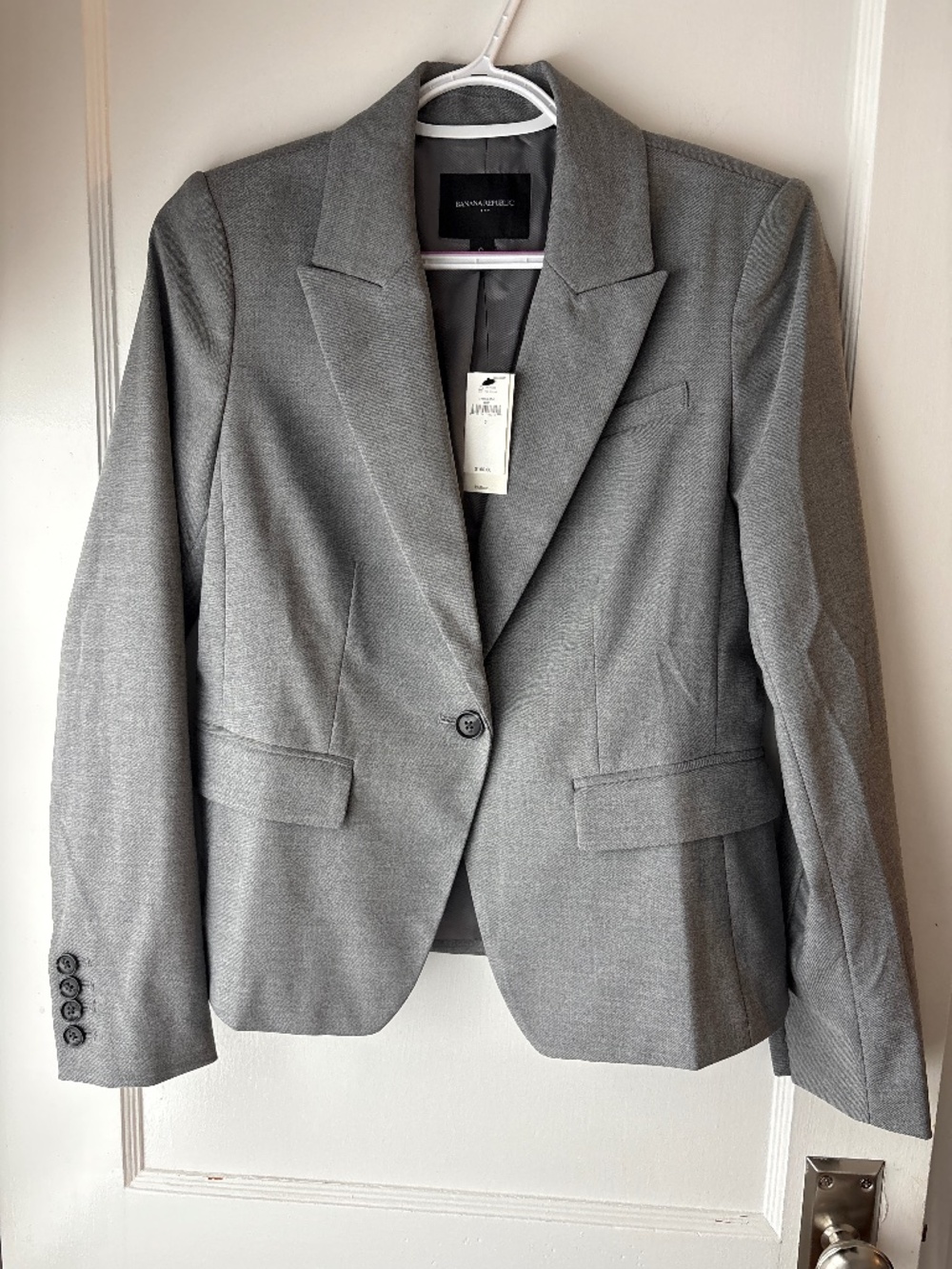 Banana Republic Gray Suit Jacket, Single Button, Sz 0, NWT